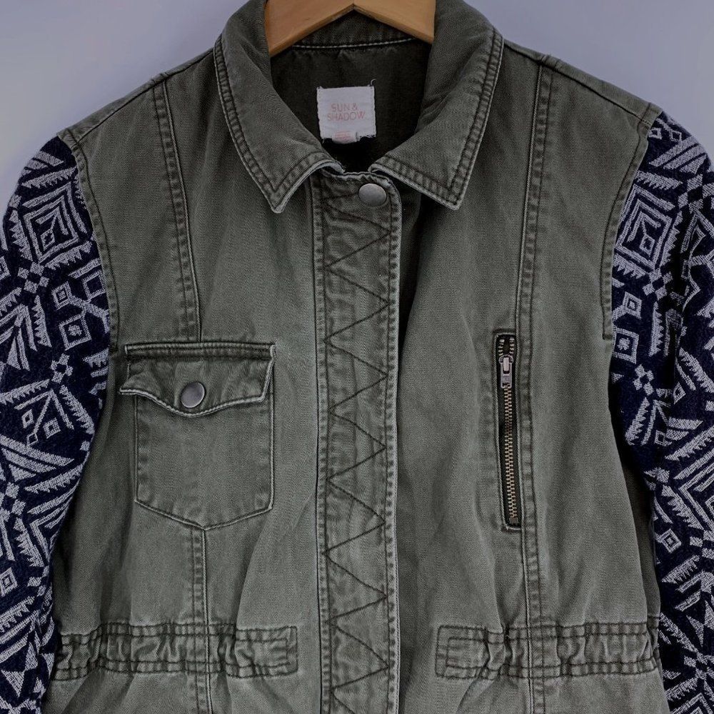 Womens Sun & Shadow Size Small Military tribal Jacket EUC Zipper 0723 - Picture 5 of 7